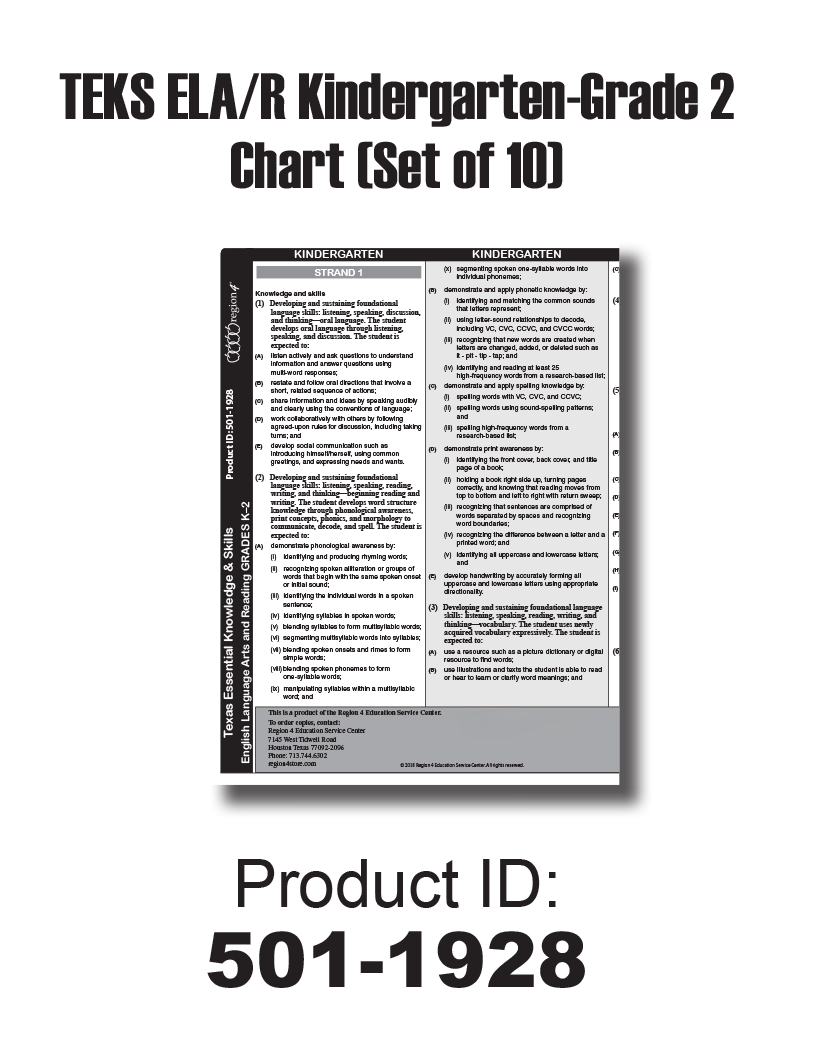 TEKS English Language Arts and Reading English I—English IV (Set of 10)