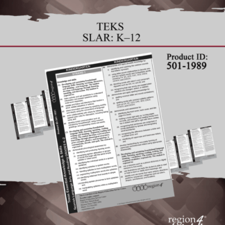 TEKS SLAR K-8, ESOL I-II and ELDA Charts